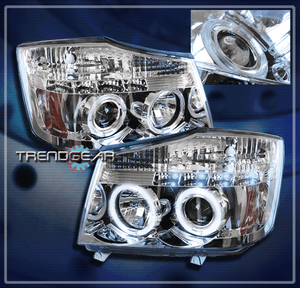 DUAL-HALO-LED-PROJECTOR-HEADLIGHT-CHROME-FOR-04-12-TITAN-04-07-ARMADA-09-10-11
