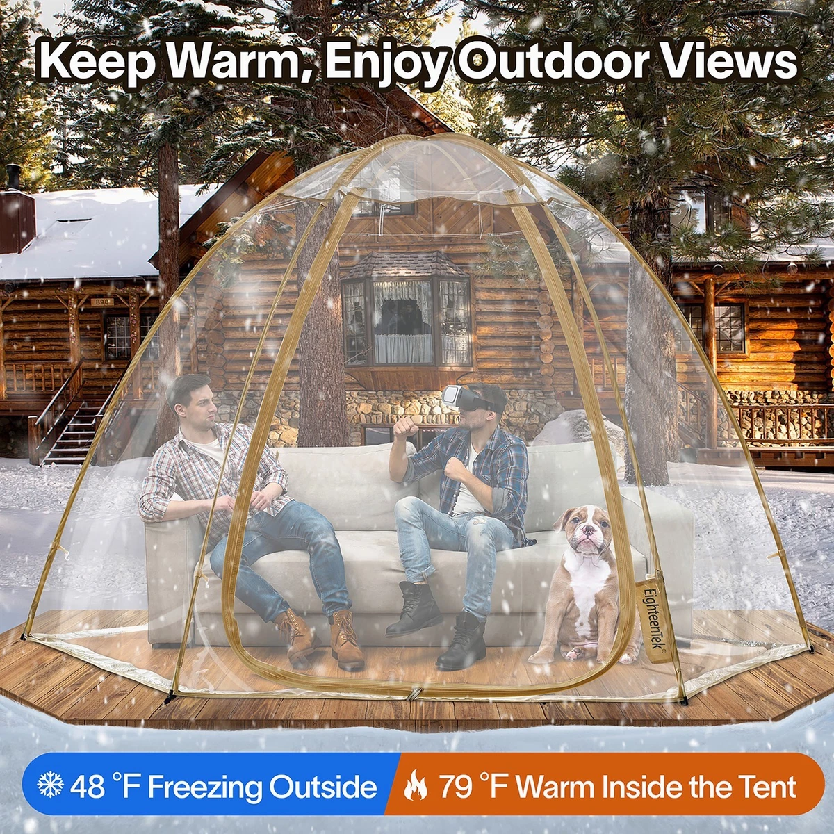 Eighteentek Bubble Tent Winter Hot Tent Clear Outdoor Igloo Dome