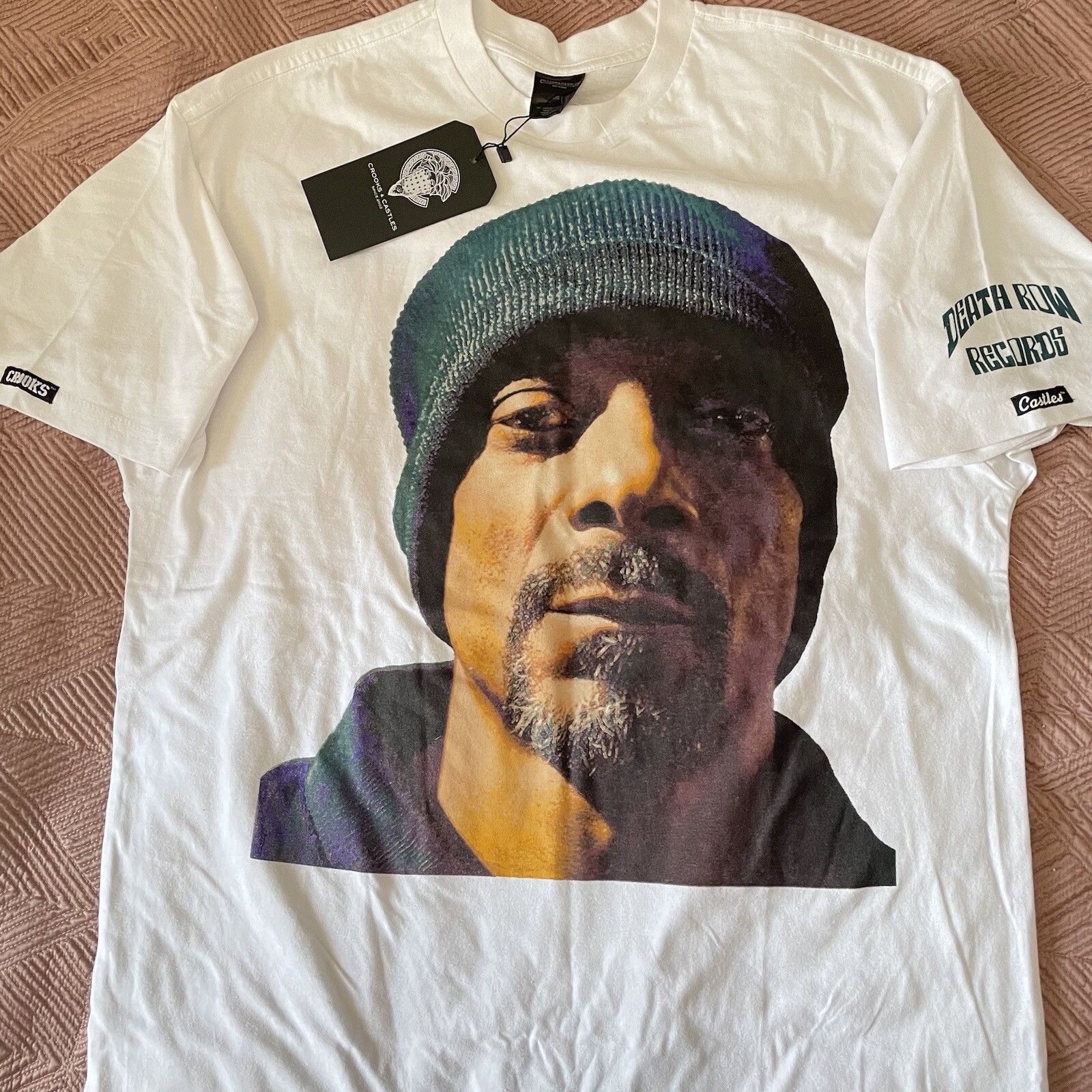 FILA T shirt Crooks Castles da uomo adulto taglia L nera braccio della morte record Snoop Dogg