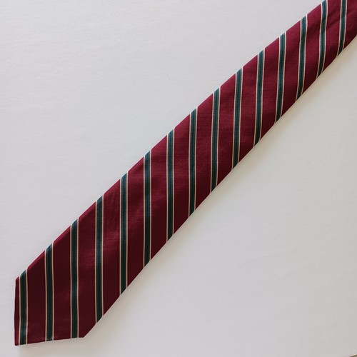 Ferrell Reed LTD Men's Vtg Tie Red Green Navy Striped Repp 50% Silk 50% Cotton - Picture 2 of 16