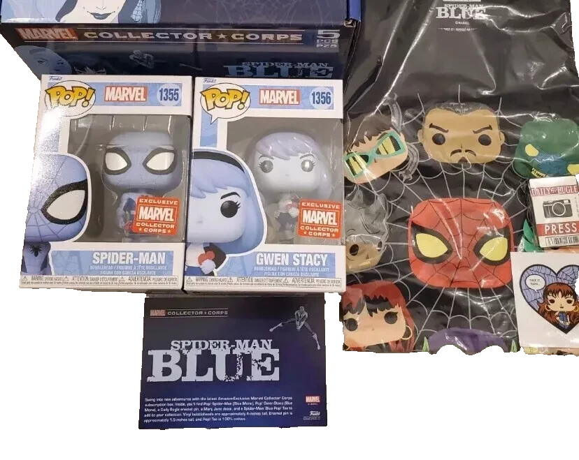 Funko Pop! Marvel Spider-Man Blue #1355 – Exclusivité Collector Corps – Avec étui Acrylique De Protection
