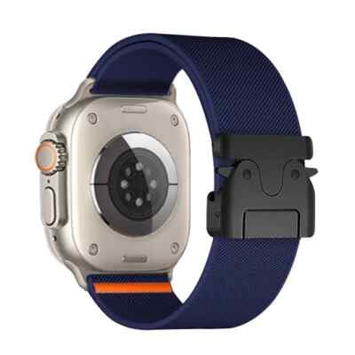 For Apple Watch Series 10 9 7 8 7 65 Se Ultra 49mm Elastic Band Nylon Loop Strap
