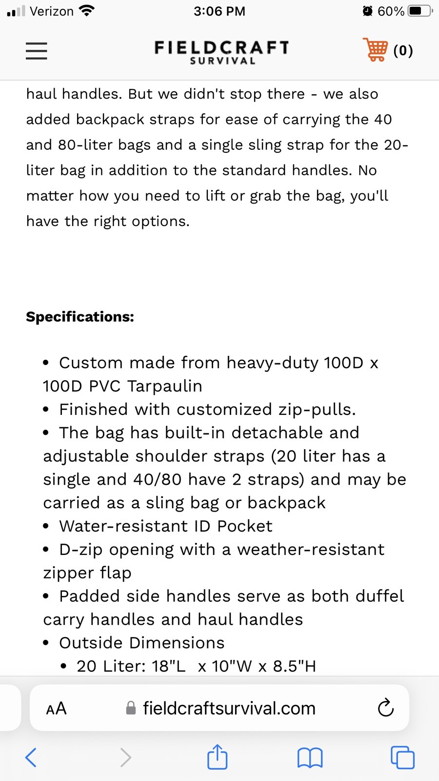 FIELDCRAFT SURVIVAL MOBILITY DUFFEL BAG With 1 Pouch 20L Black eBay