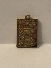 Vintage Sears Pendant Gold Colored Company Charm Pot Belly Stove Sears & Roebuck