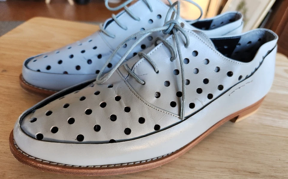 Zapatos Derby Jackie JS Lee JJS de Cuero para Mujer con Puntos Corte Láser, Talla 9-9.5 UE 40 Foto 2 de 4