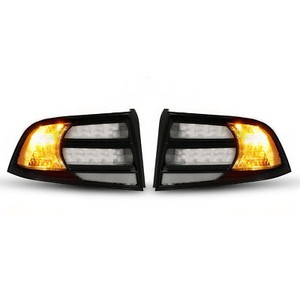 2004-2008 Acura TSX Red Clear LED Tube Tail Lights Brake Lamps 4pcs Left Right E