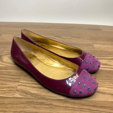 Kate Spade New York Patent Leather Crystal Embellishments Ballet Flats 9.5M