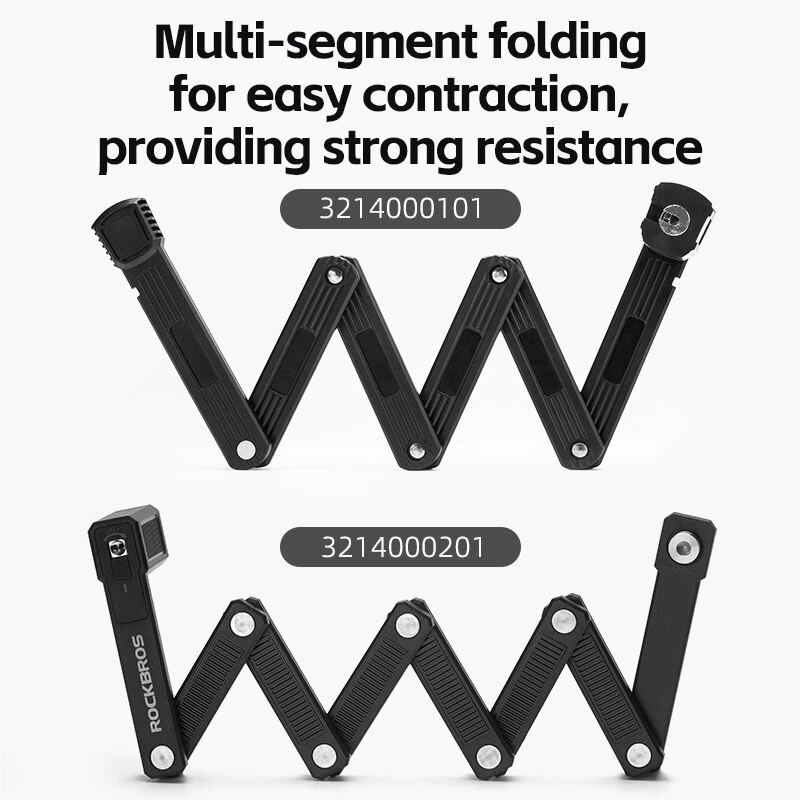 ROCKBROS Foldable Bike Lock Steel Anti-Theft Waterproof Portable Motorcycle Lock - Image 4 of 4