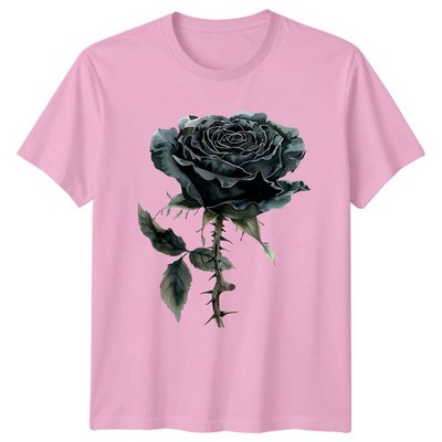 Dunkel Schwarz Rose Blume Gothic T-Shirt Gothic Floral Botanical