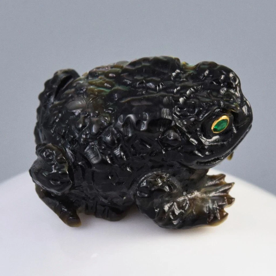 Coleção ou joias esculpidas em contas de sapo concha de madrepérola preta 5,75 g - Imagem 2 de 4