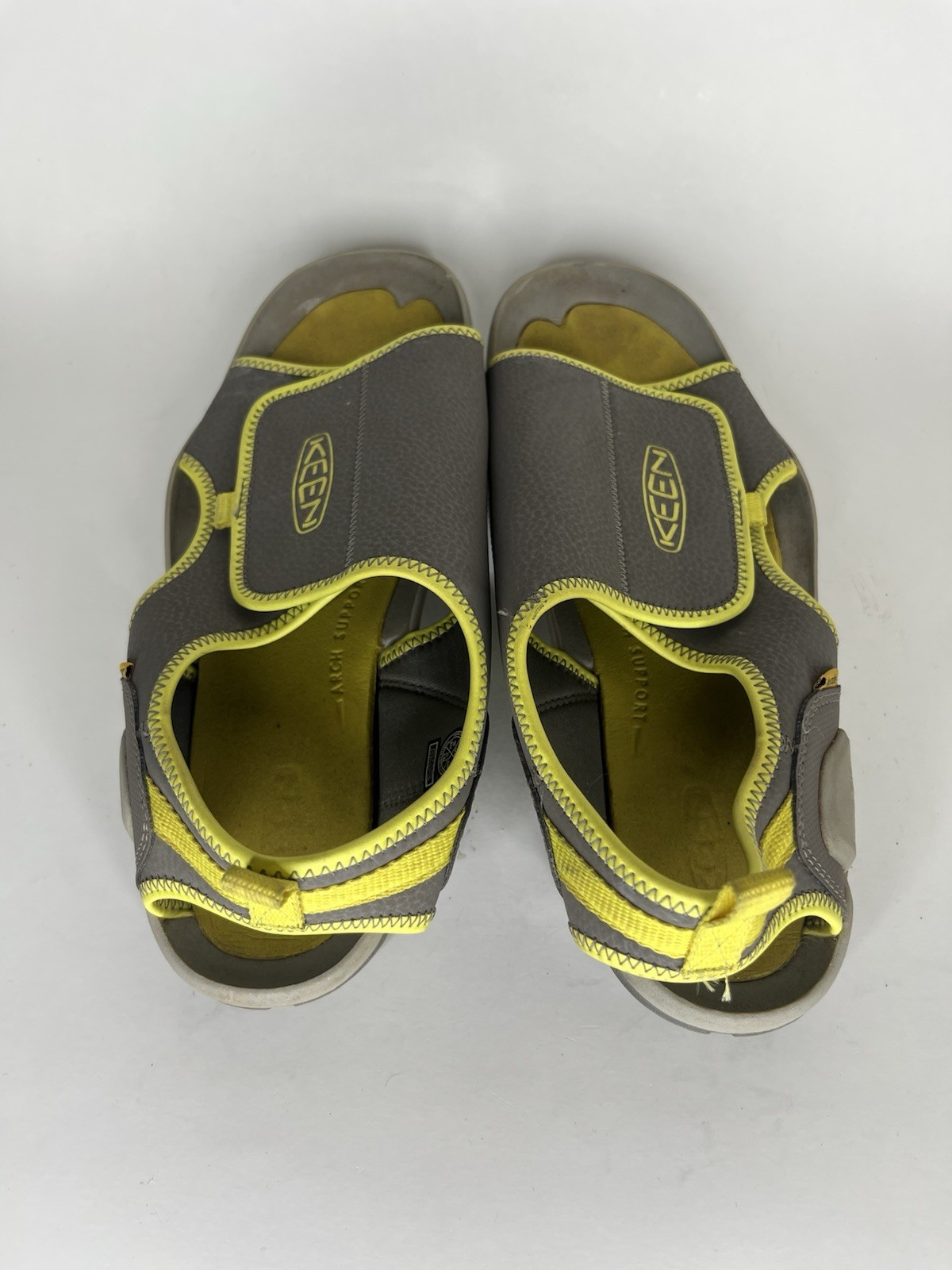 Sandali Keen Uomo Taglia 7 Grigio Giallo Sintetico Comodi da Passeggio