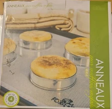 Fox Run, English Muffin Rings, Set of 4, Tin-Plated Steel, 3.75" round