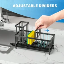 1pc Blue Rag & Sponge Drain Rack – Multifunctional Kitchen Sink Organizer-NEW
