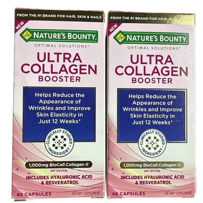 (2)Natures Bounty Optimal Solutions ULTRA COLLAGEN BOOSTER 48 Capsules Ea 11/27+