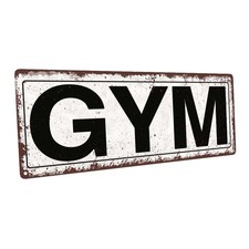 Gym 6"x16" Metal Sign Rustic Exercise Workout