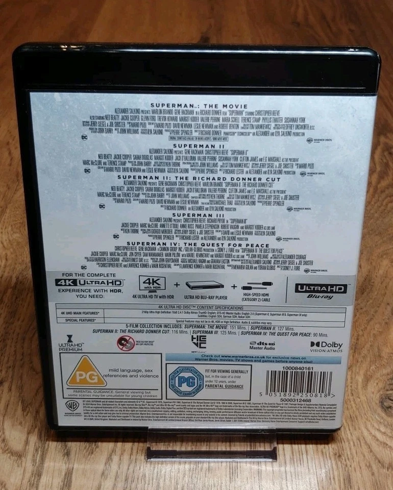Superman 1-4 Collection - 4K UHD 4K Ultra HD Superhero Action * 1 MISSING DISC* - Image 4 of 4