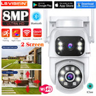 4K 8MP WiFi IP Camera Dual Lens Dual Screen Wireless Outdoor Security Cameras PT