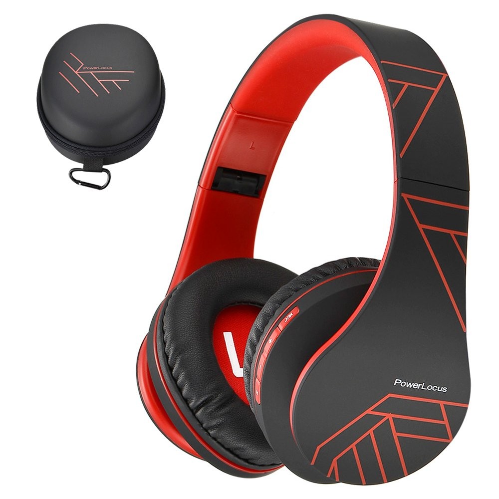 PowerLocus Wireless Over-Ear Headphones with Bluetooth, Foldable Design & Wired Option
