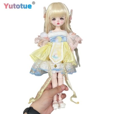 Yutotue Pretty Girl Doll with Blonde Wig Dress Shoe Full Set 1/6 BJD Doll Gift