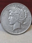 BETTER DATE-1927- D- $1 PEACE SILVER DOLLAR- NO RESERVE AUCTION- T0199