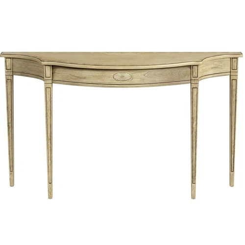 Butler Chester 54"W Demilune Wood Traditional Console Table - Antique Beige - Picture 2 of 7