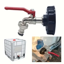 IBC Tote Faucet Adapter-Ball Valve & Garden Hose Connector for Liquid Dispensing