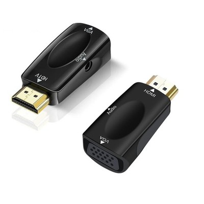 HDMI VGA Adapter Computer Laptop PC Monitor HDTV Konverter Full HD 2 Stück