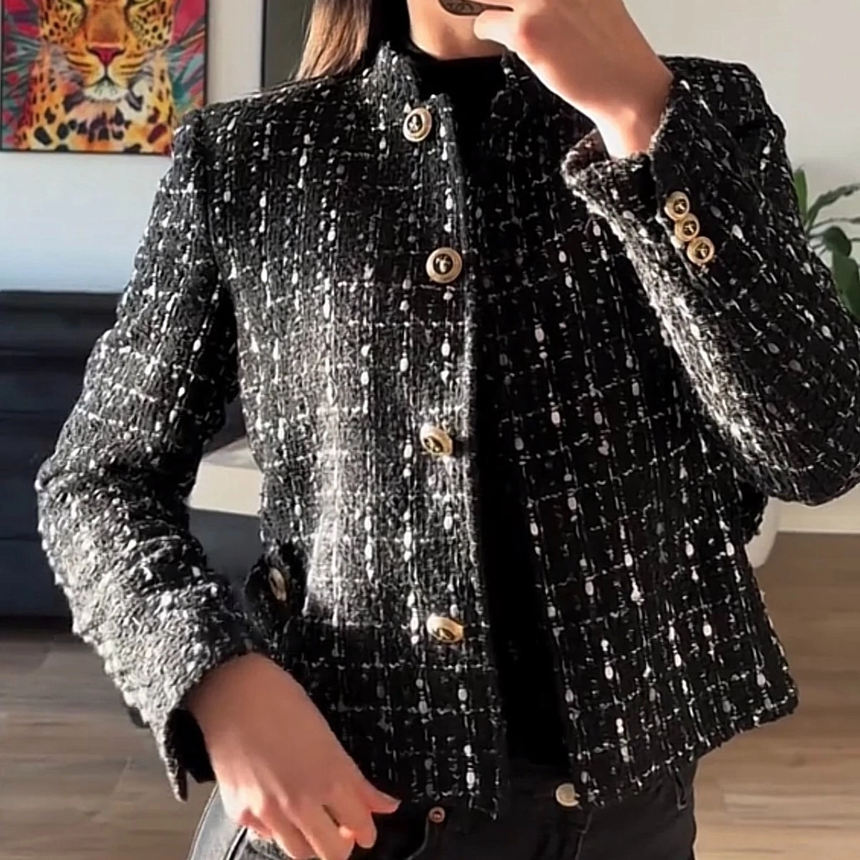 ZARA : Textured Metallic Thread Blazer : 2293/650 | *UK Buyers No Import Fees*