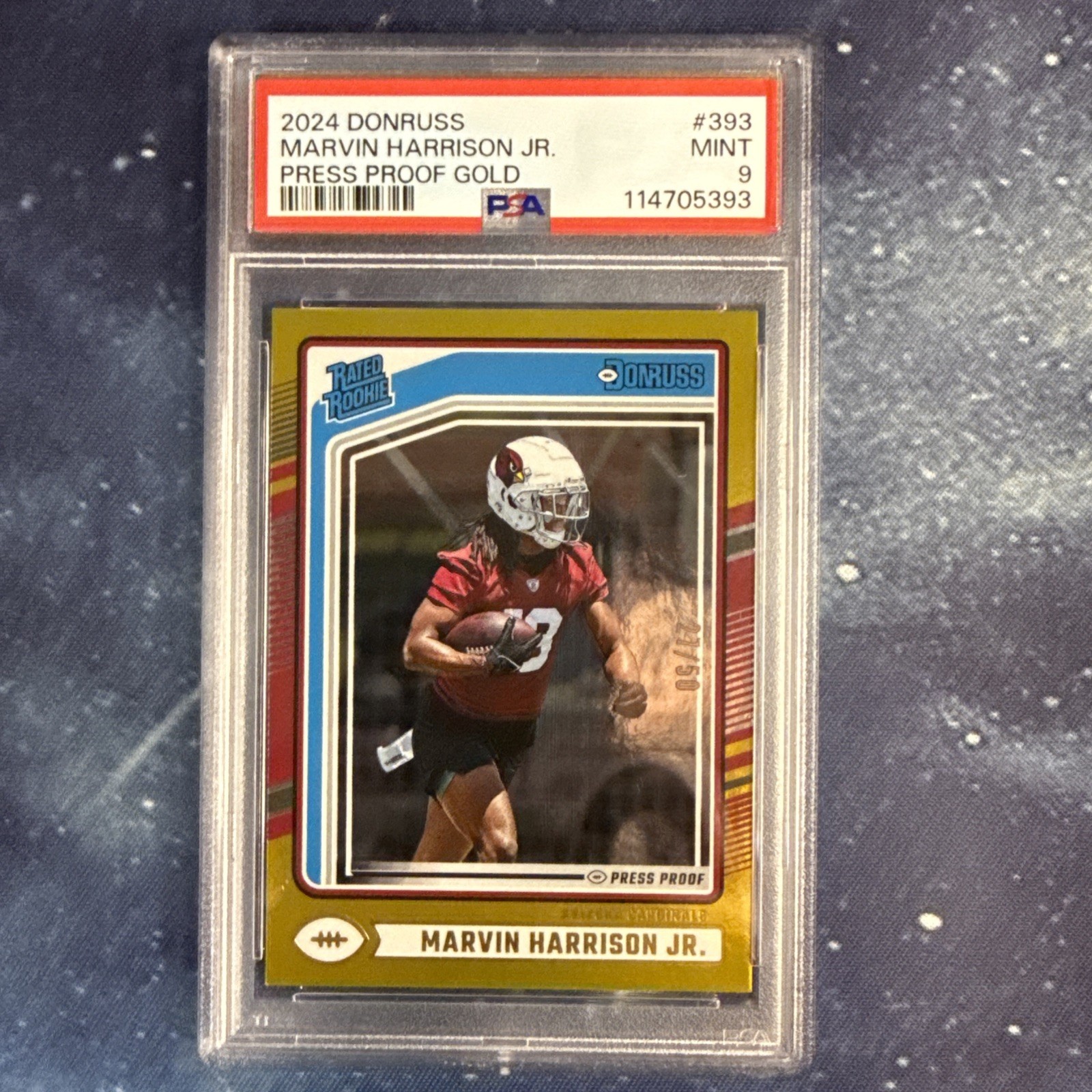 2024 Panini Donruss Rated Rookie Marvin Harrison Jr. #393 Gold Press Proof /50