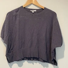 Splendid Gray Puff Sleeve Crop Top Size XS