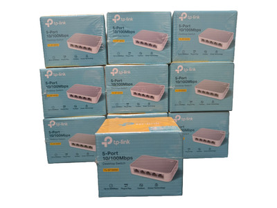 Lot of 100-TP Link- TL-SF1005D-5-Port 10/100Mbps Desktop Switch-New In Box