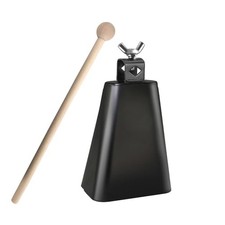 Steel Cowbell with Stick, Noise Makers Hand Metal Percussion Cow Bells for 4"