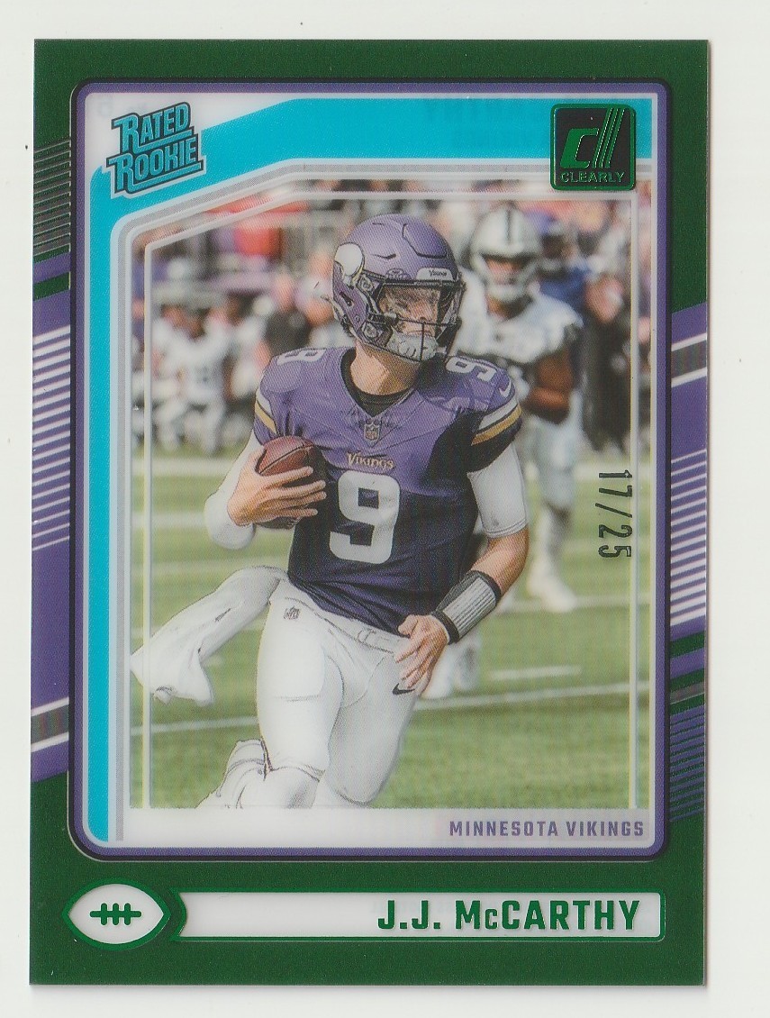 JJ McCarthy Panini Clearly Donruss #61 Green