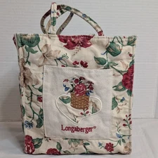Longaberger Mini Tote Bag Floral Homestead