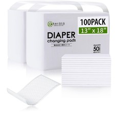 Disposable Changing Pads for Baby, 100 Pack Disposable Changing Pad Liners, W...