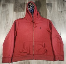 Vintage Polo Ralph Lauren Adult 2XL Faded Distressed Full Zip Hoodie Sweatshirt