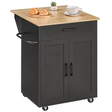 MAHANCRIS Kitchen Island on Wheels with Drop Leaf, Folding Countertop Kitchen...