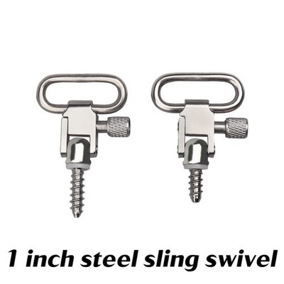 1'' Steel Sling Swivel Set Quick Detach Metal Mount Silver 2PCS