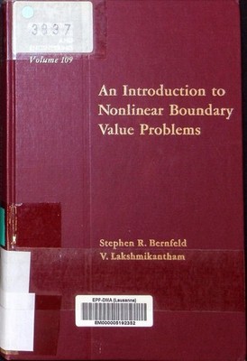 An introduction to nonlinear boundary value problems Stephen R. Bernfeld, V. Lak