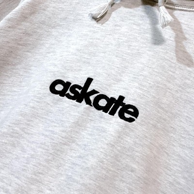 Askate Hoodie XL Gray Heavy Cotton Center Logo Embroidery Used | eBay 