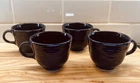 Set of 4 Fiesta Ware Cobalt Blue Tea/Coffee Cups Homer Laughlin Made in USA