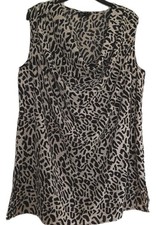 Ladies Multi Printed Sleeveless  Dropped Front Neckline Thin Dress Size 2xl