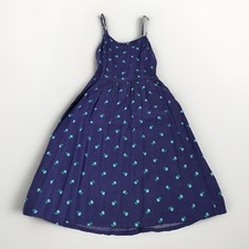 Old Navy XS Navy Blue Floral A-Line Tank Dress Sleeveless Scoop Neck Cotton