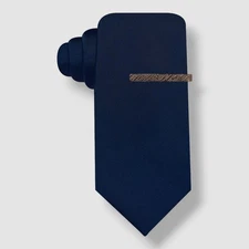 Ryan Seacrest Men's Blue Silk Solid Classic Slim Neck Tie Size 58x3