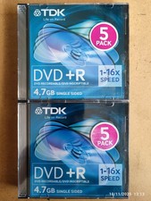 10 DVD+R TDK 16 X 4,7GB 120MIN 5X2 PACK IN CUSTODIA SLIM NUOVI SIGILLATI