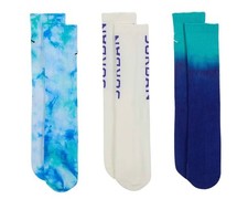 Jordan Essentials Big Kid Crew Socks - Blue / White - Lg - 3 Pairs