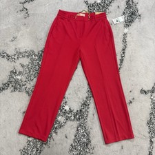 Michael Kors Pants Womens 8 Red Slim Ankle Gold Chain Detail Career Dress Slacks