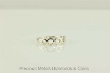 Sterling Silver Circle Linked Band Ring 925 Sz: 7.5