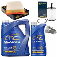MotoröL Filter Set 10W-40 6 Liter + ÖLablassschraube FüR Seat Alhambra 2.8 204PS
