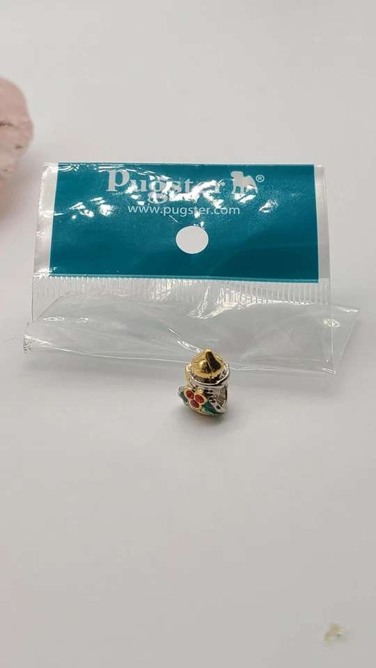 Dije Pugster de velas de Navidad dorado y plateado.   Añadir a pulseras europeas  Foto 3 de 4